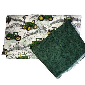 John Deere Scenic Daisy Kingdom Quilting Fabric Apprx 1 1/3 yd Plus Green Fabric